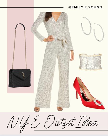 New Year’s Eve outfit, holiday outfit, Christmas outfit, Nordstrom. Sequin jumpsuit, date night, cocktail, evening look 

#LTKSeasonal #LTKstyletip #LTKHoliday