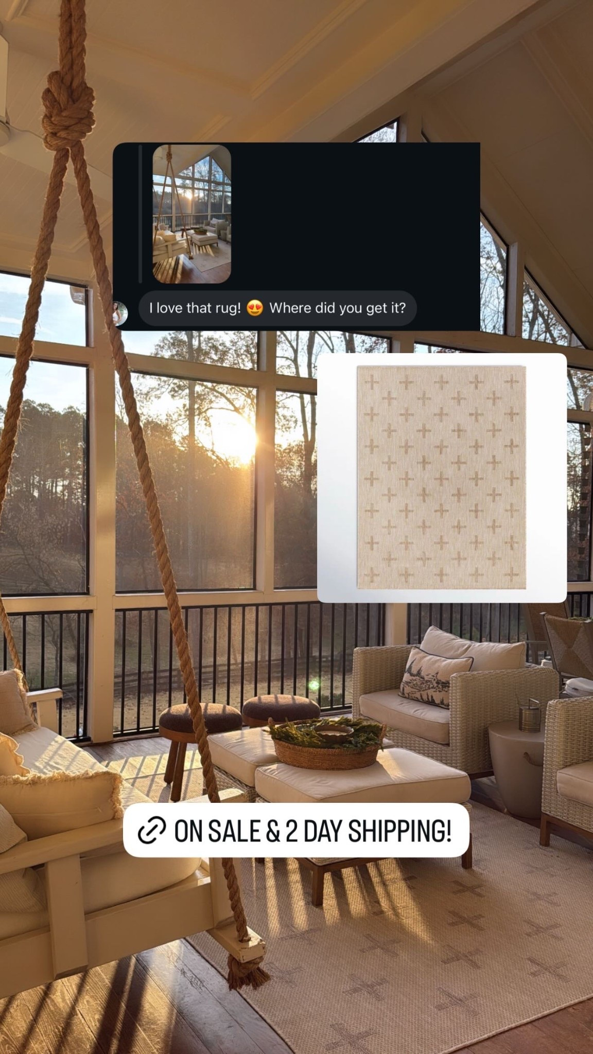 Sunroom area rug 

#home #decor #neutraldecor