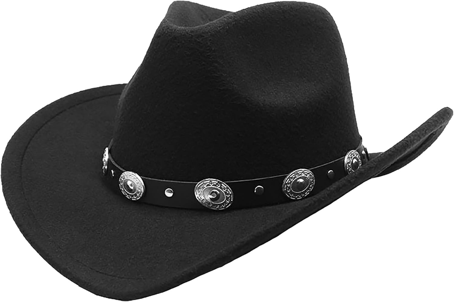 Eohak Shapeable Cowboy Hat for Men Women Fedoras Wool Cap Outback Felt Cowgirl Jazz Hats with Sil... | Amazon (US)