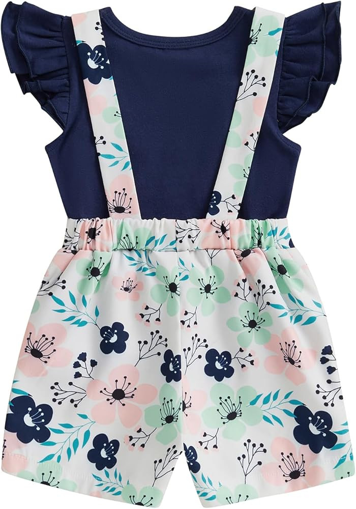 Kids Baby Girl Summer Clothes T-Shirt Tops Suspender Overalls Shorts Toddler Infant Outfit | Amazon (US)