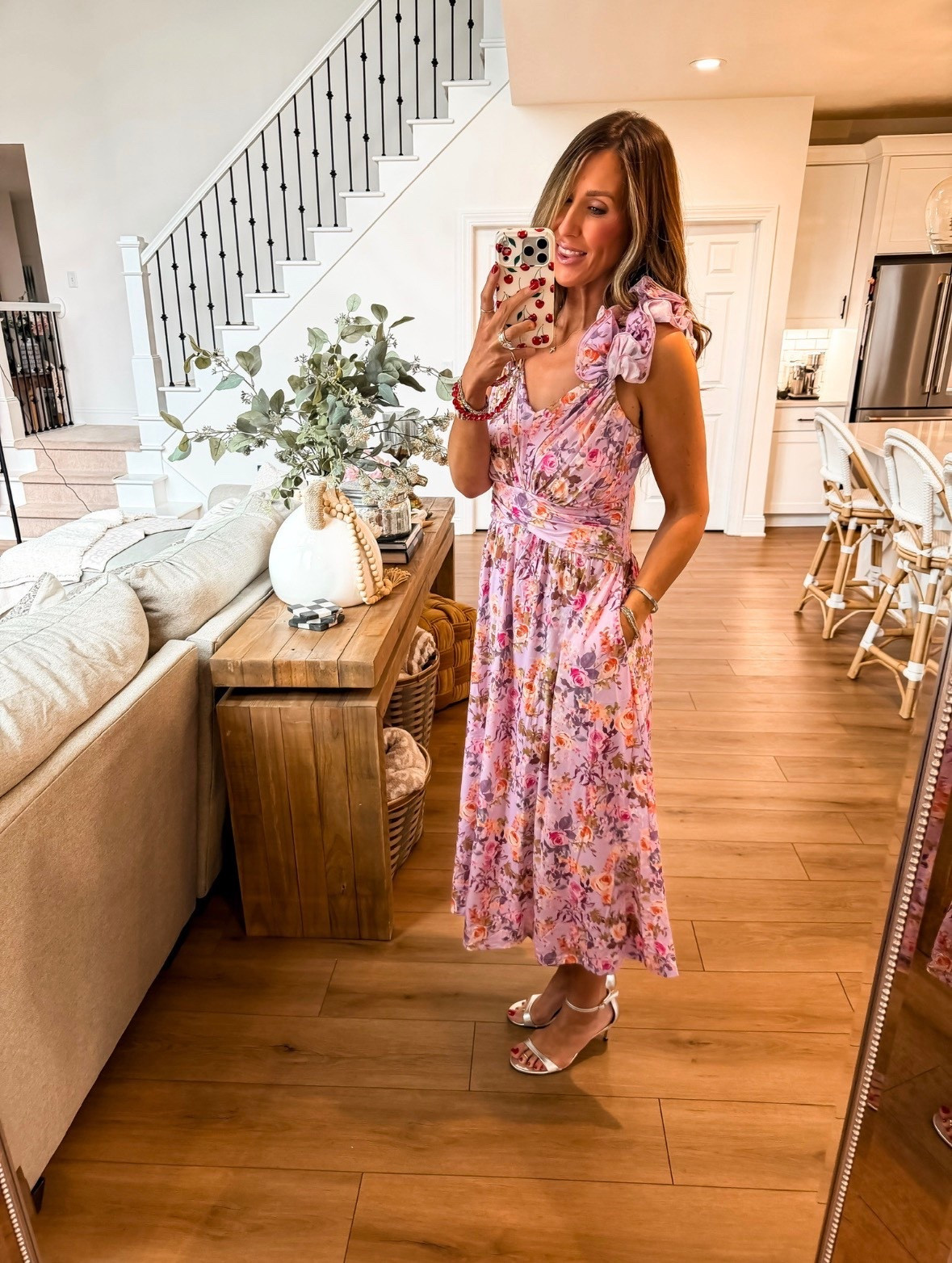 This floral 
 dress is such a dreamy spring piece, lightweight, flattering, and perfect for everything from brunch to weddings. The ruffle detail and soft pink tones make it feel extra feminine, and the fit is so easy and comfortable while still looking put together.

spring dress, floral dress outfit, wedding guest dress, feminine spring style, brunch outfit idea, garden party dress, pink floral dress, elevated everyday look, flattering midi dress, spring event outfit, romantic style, themominstyle

#LTKOver40 #LTKootd #LTKSeasonal