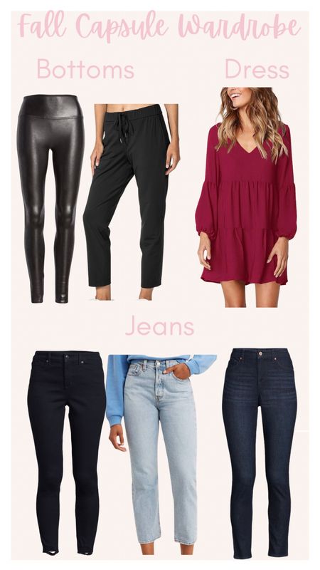 Fall capsule wardrobe bottoms jeans and dress #amazon #walmart #spanx #levis #fallfashion 

#LTKstyletip #LTKSeasonal #LTKsalealert