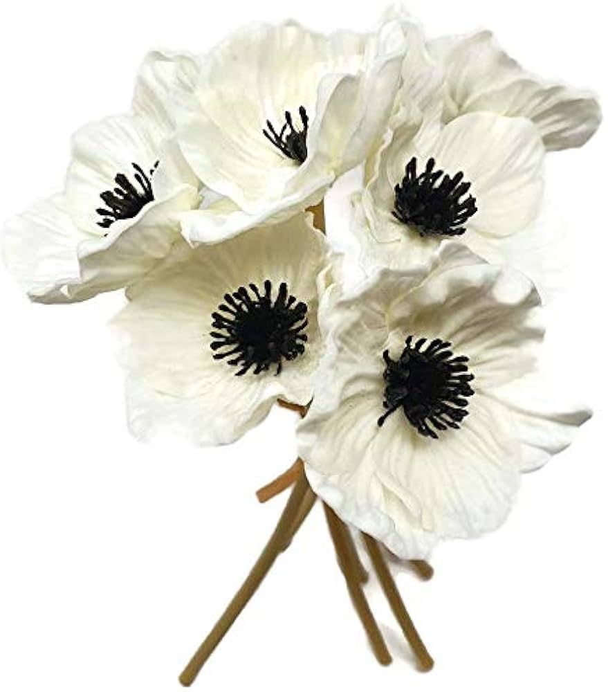 FRP Flowers - Anemone Poppy - 7 PCS Bouquet Real Touch Artificial Flowers for Floral Arrangements... | Amazon (US)