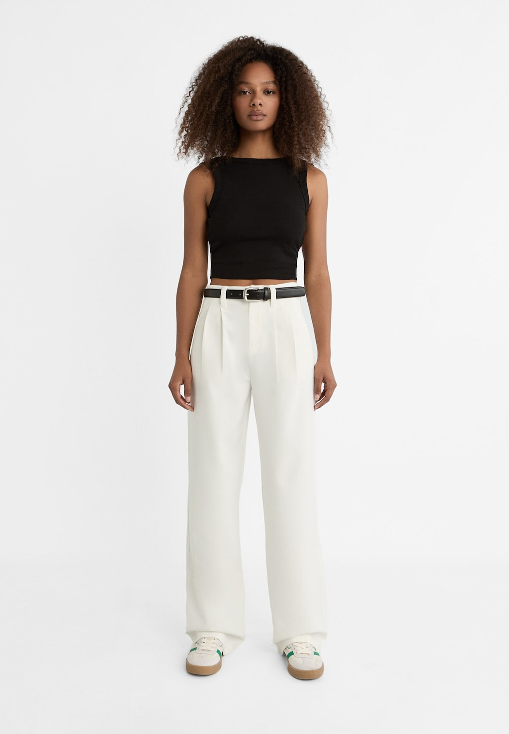 Smart trousers with belt - Women's Trousers | Stradivarius United Kingdom | Stradivarius (UK)