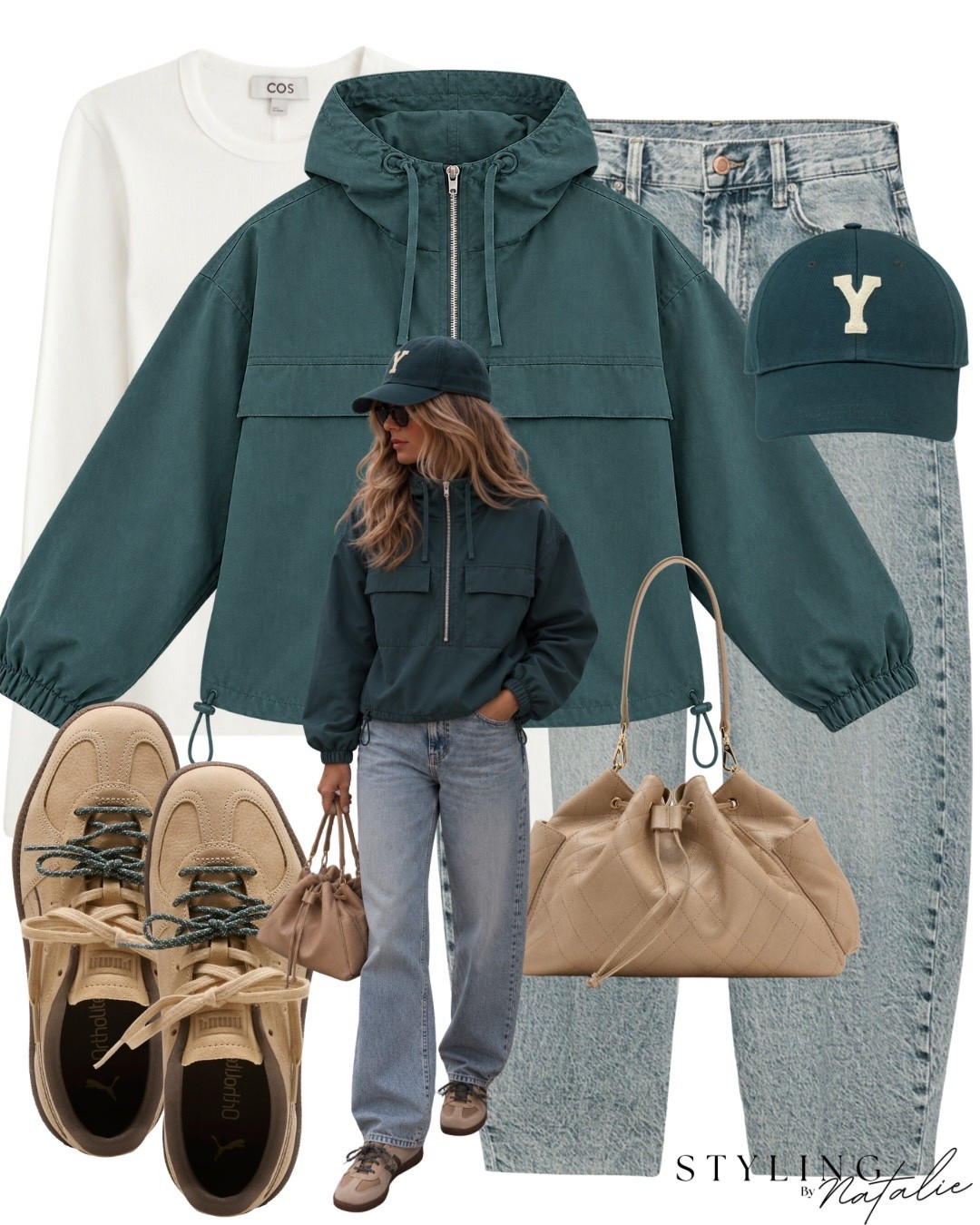Hooded bomber jacket, barrel leg jeans, double lace puma trainers, bucket bag, long sleeve T-shirt, YSL cap. Autumn outfit, outerwear, Zara, Topshop, cool girl, windbreaker @ASOS

#LTKeurope #LTKuk #LTKautumn