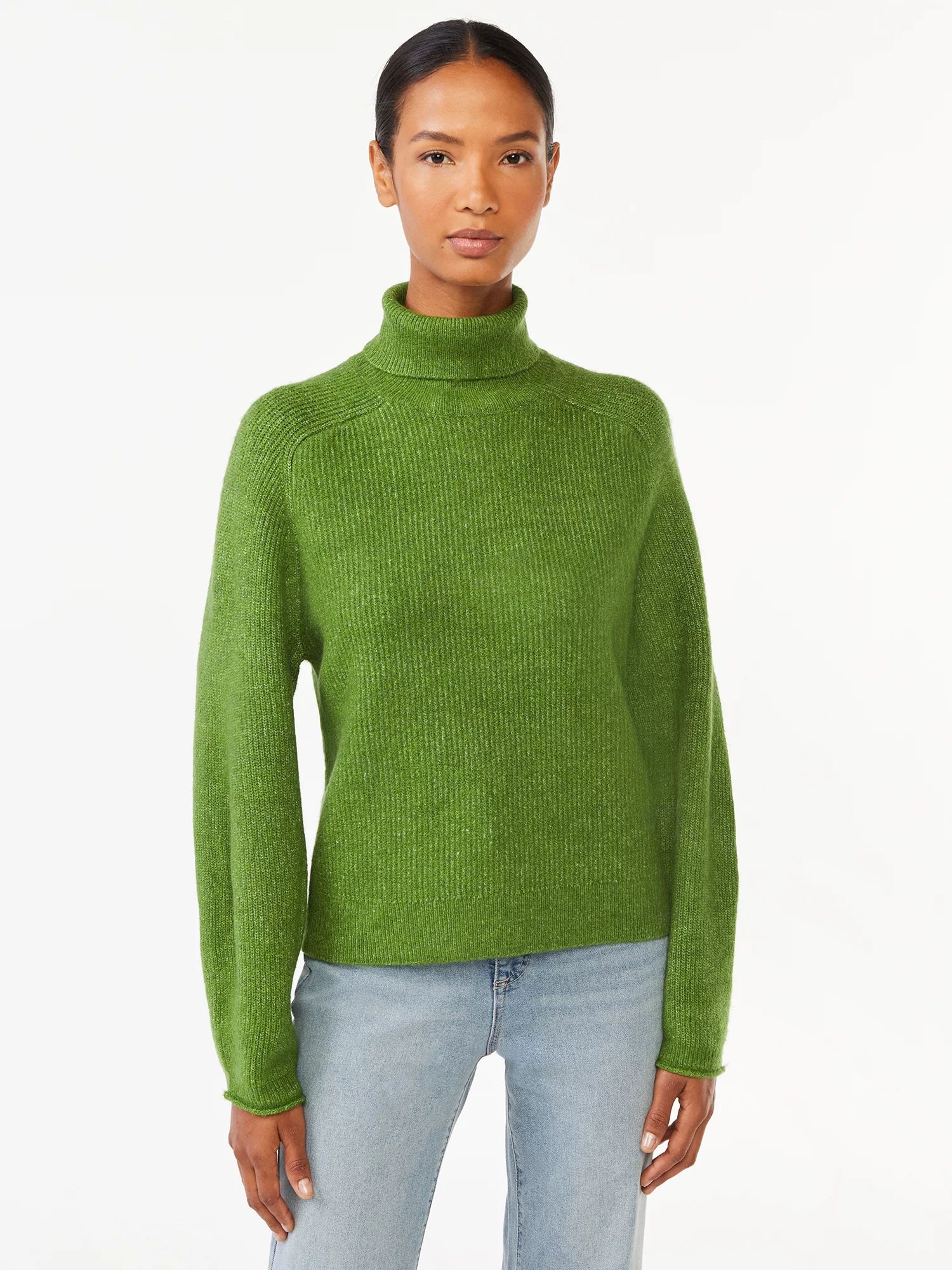 Scoop Women's Ribbed Turtleneck Sweater - Walmart.com | Walmart (US)