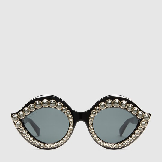 Cat eye sunglasses with crystals | Gucci (US)