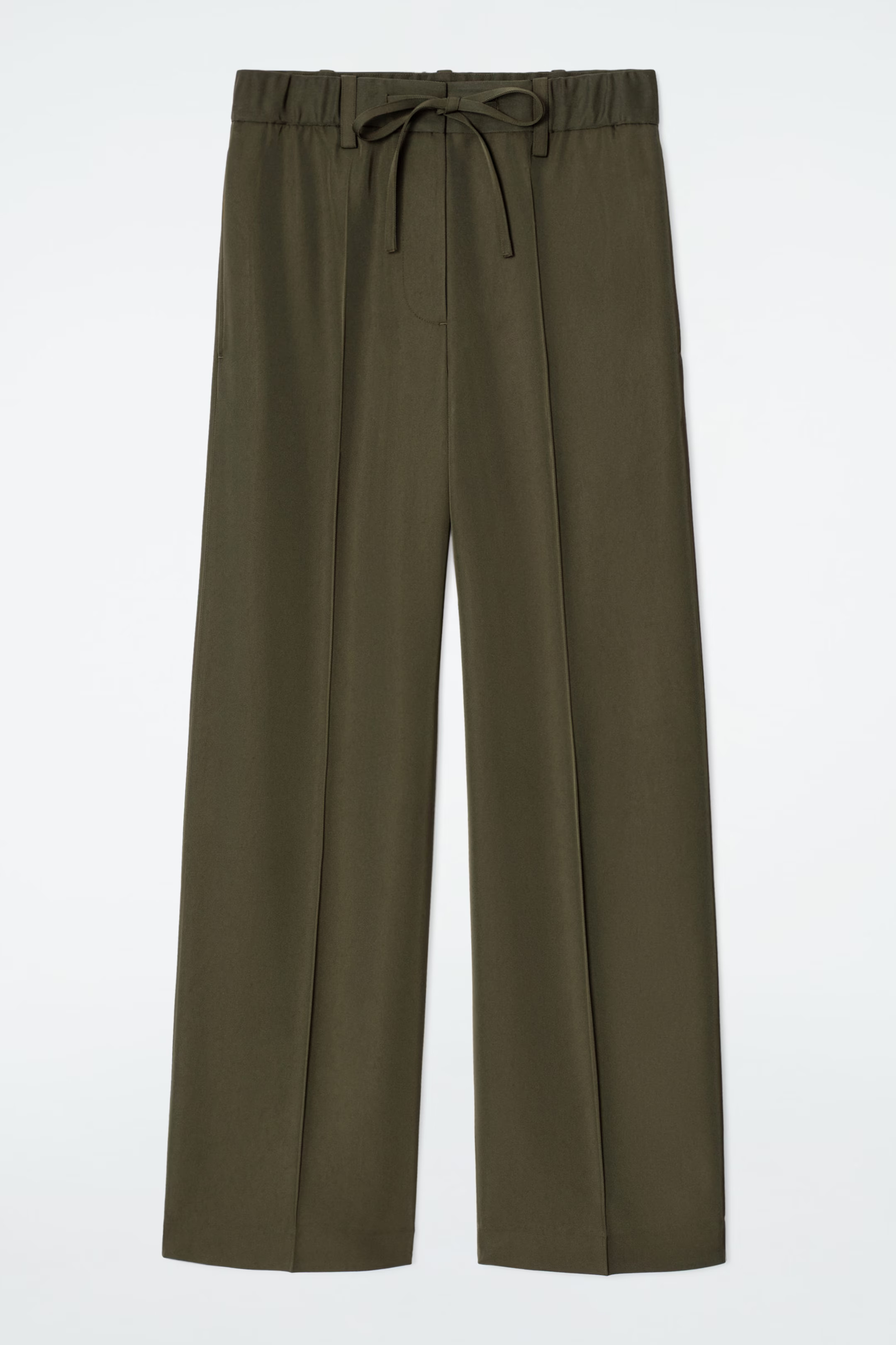 HOSE MIT GERADEM BEIN UND KORDELZUGBUND - DUNKLES KHAKI | COS (EU)