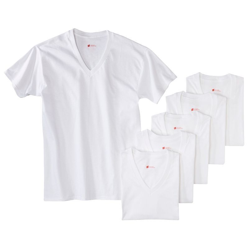 Hanes Premium Men's 6pk V-Neck T-Shirt - White | Target