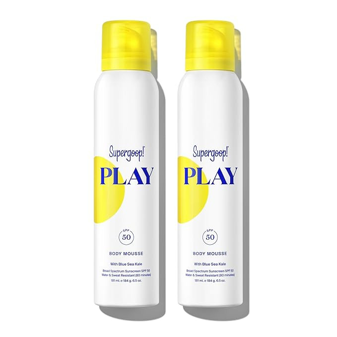 Supergoop! PLAY Body Mousse SPF 50 with Blue Sea Kale - 6.5 oz, Pack of 2 - Broad Spectrum Whippe... | Amazon (US)