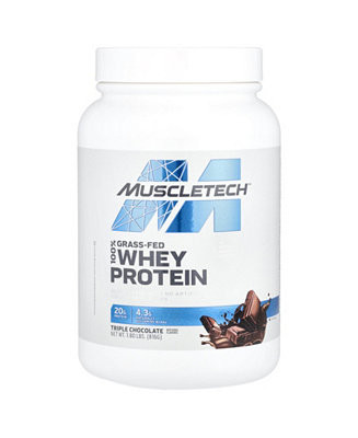 MuscleTech 100% Grass-Fed Whey Protein  Triple Chocolate  -  1.80 lbs (816 g) - Macy's | Macy's