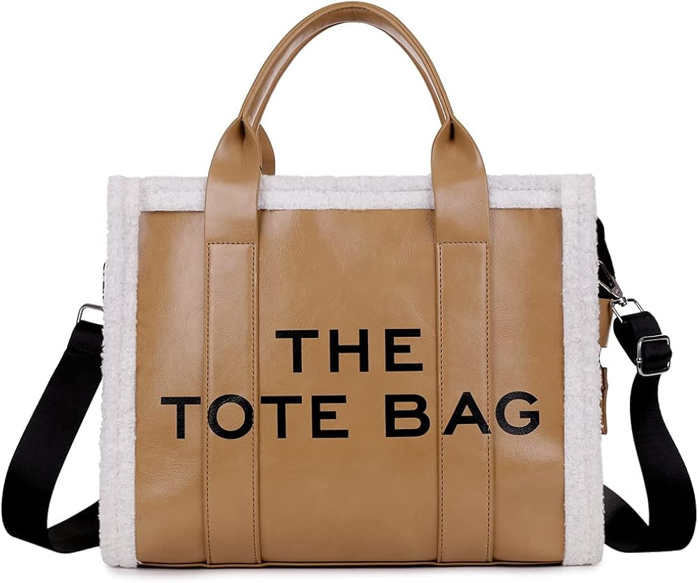 JQWSVE Tote Bag for Women Leather Tote Handbag Trendy Crossbody Shoulder Bag Canvas Tote Purse To... | Amazon (US)