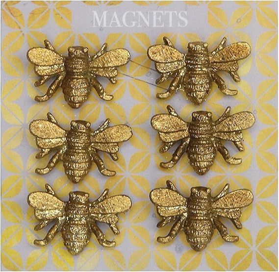 Creative Co-Op Six Pewter Bee Magnets on a Card | Amazon (US)