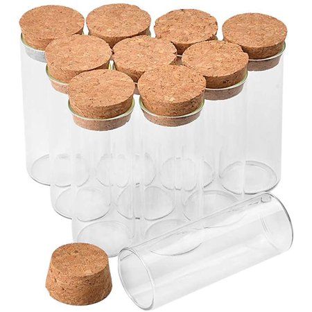 12pcs 25ml 27x70x24mm Mini Glass Bottles Jars with Cork Stoppers Transparent Glass Jars Wishing Bott | Walmart (US)