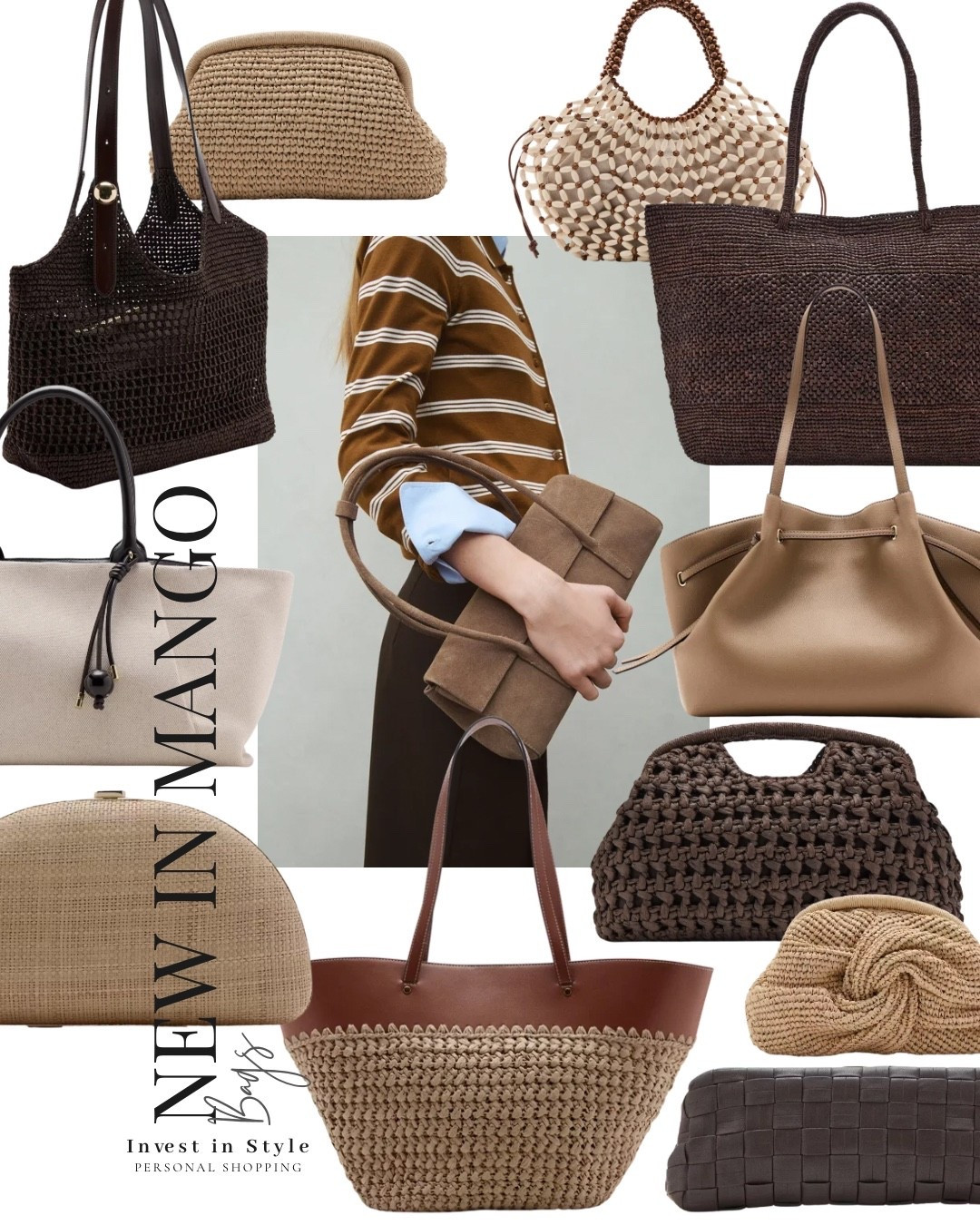 The mango bags are looking beautiful just now , tones textures & shape - there is something for every occasion at great price points. 

Save 10% on orders over £100 with code LTKUK10

Raffia bag 
Woven bag 
Clutch bag 
Canvas bag

#LTKsummer #LTKtravel #LTKbag