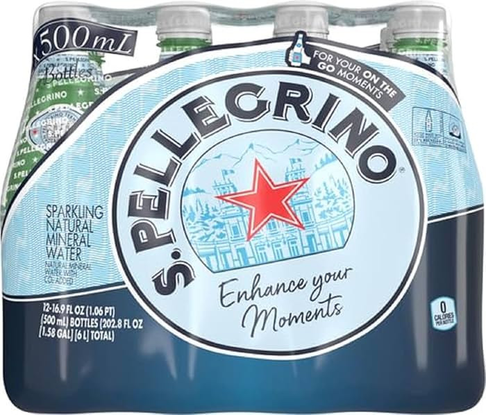 S.Pellegrino Sparkling Natural Mineral Water, Plastic Bottles, 16.9 Fl Oz (Pack of 12) | Amazon (US)