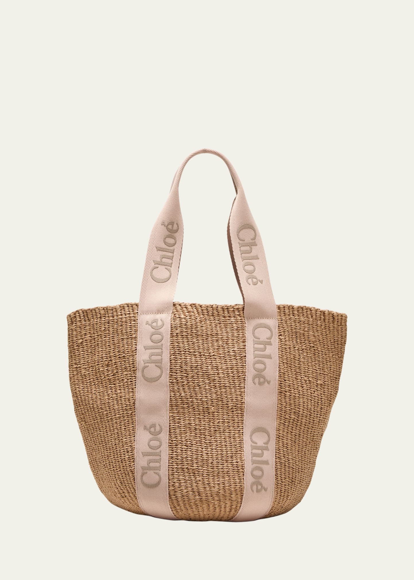Chloe x Mifuko Woody Logo Embroidered Top-Handle Bag | Bergdorf Goodman