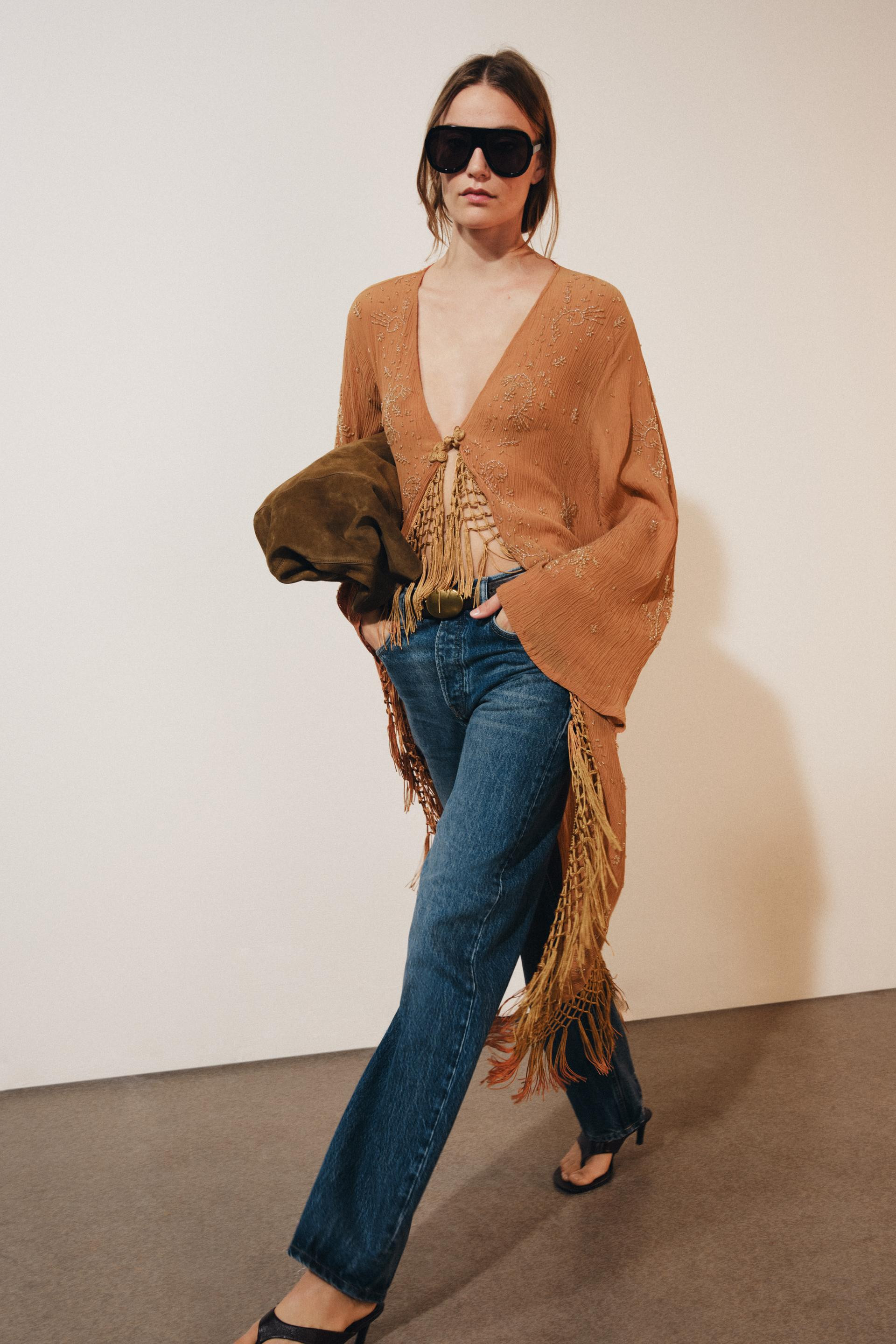 ZW COLLECTION EMBROIDERED KAFTAN | Zara US