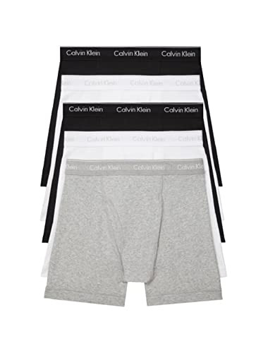 Calvin Klein Men's Cotton Stretch 5-Pack Boxer Brief, 2 Black, 2 White, 1 Grey Heather, Large | Amazon (US)