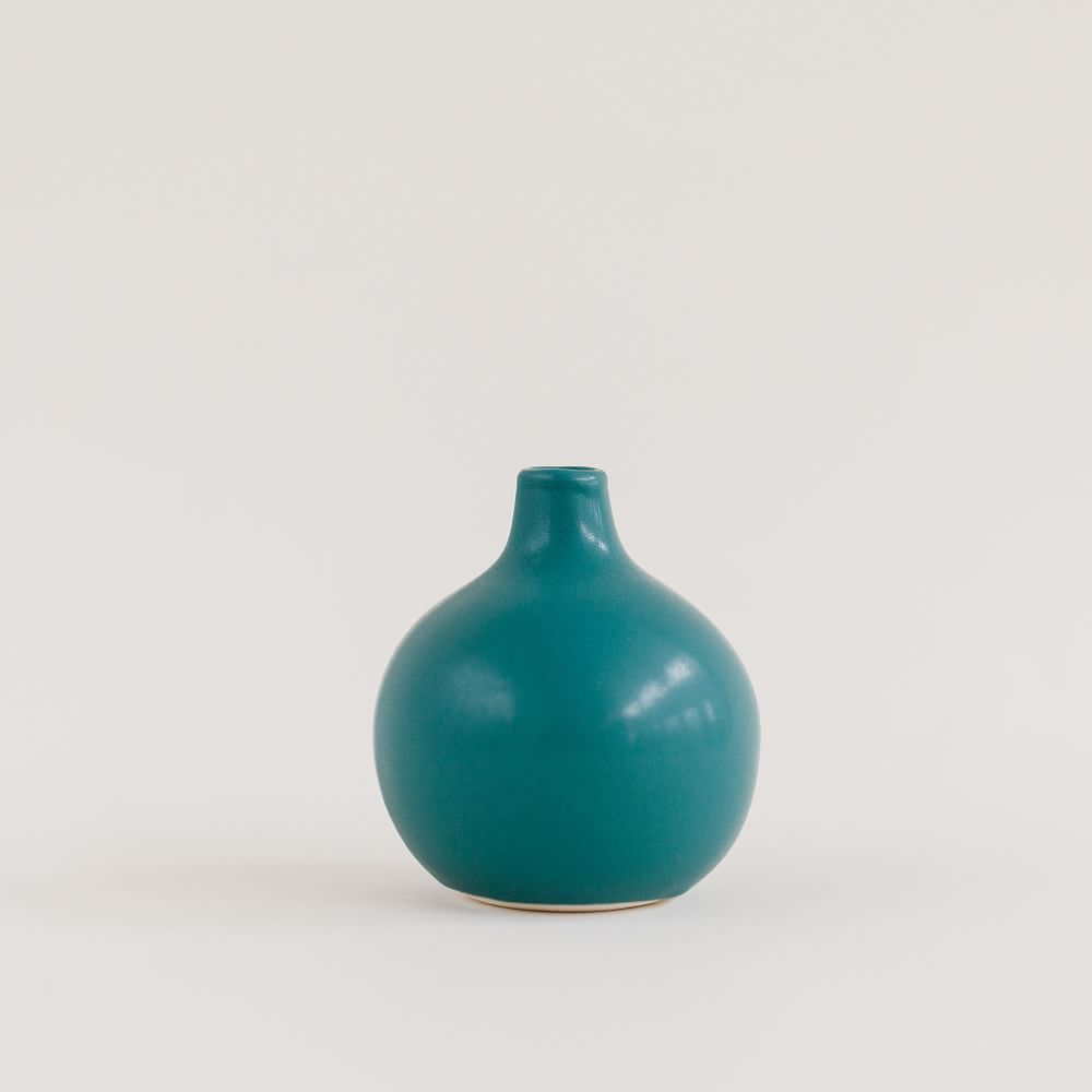 Paper + Clay Bulb Bud Vase, Dark Teal | West Elm (US)