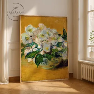 Claude Monet Christmas Roses | Impressionist Painting | Floral Print | Vintage Art Print | Flower... | Etsy (Global)