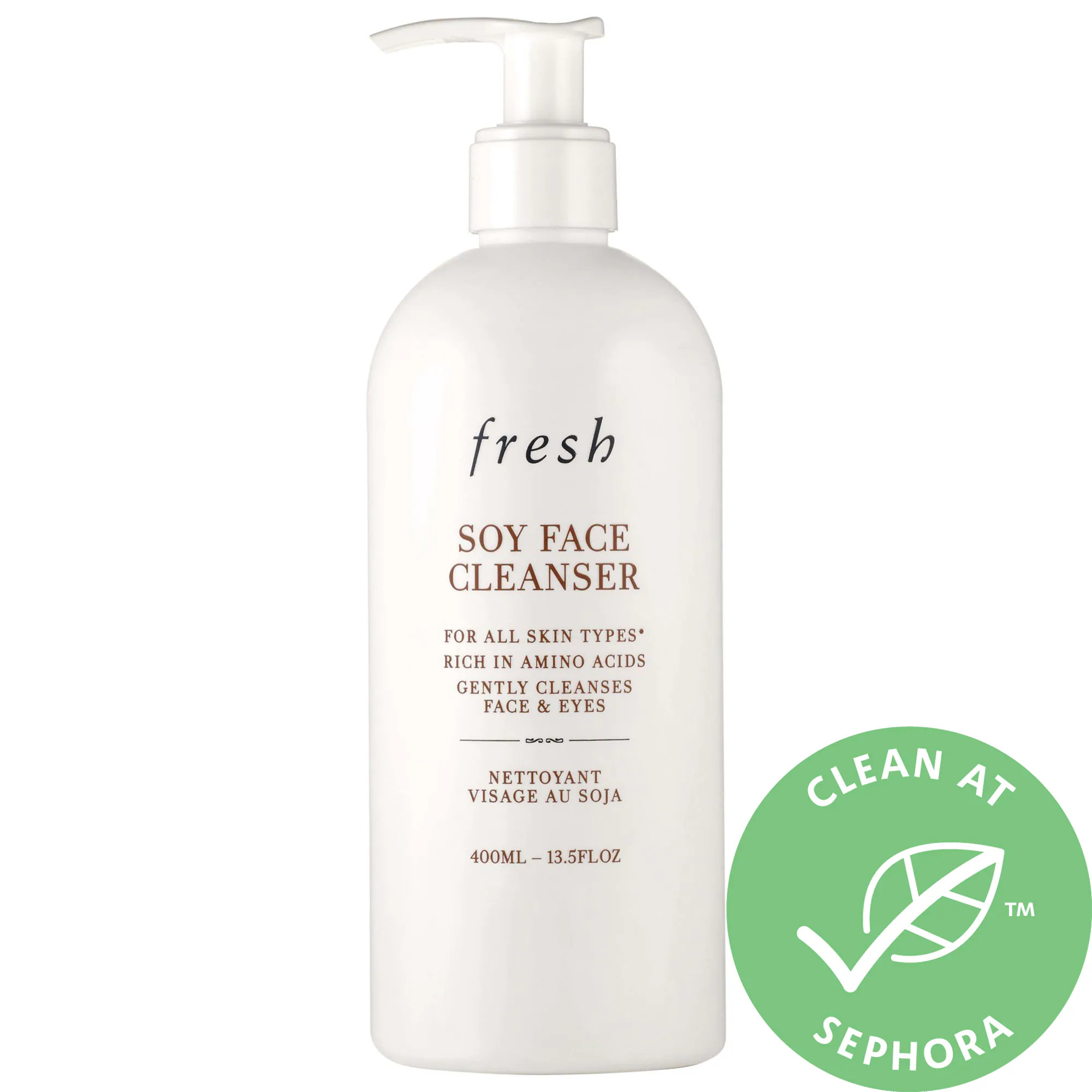 fresh Soy Hydrating Gentle Face Cleanser 13.5 oz / 400 mL | Sephora (US)