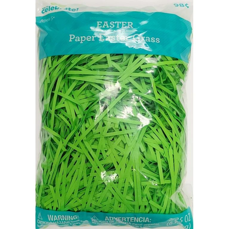 Easter Paper Grass, Straight Cut, Green, 2.25 oz, Way To Celebrate | Walmart (US)