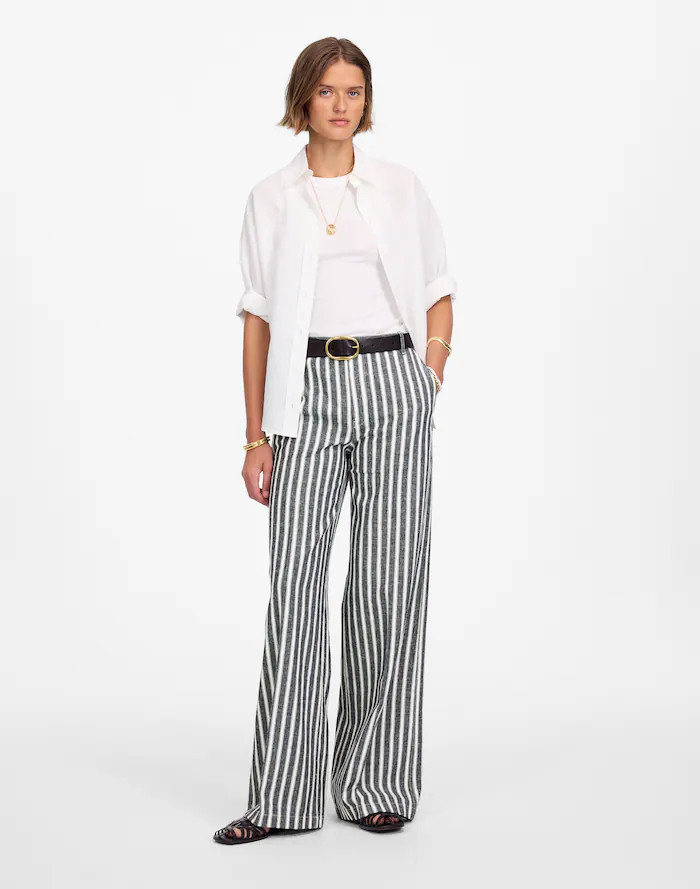 The Petite Zoe Relaxed Wide Pant in Linen-Cotton Blend | Madewell