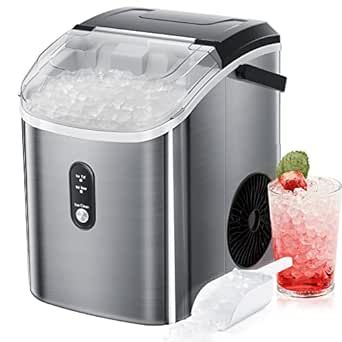 Nugget Countertop Ice Maker with Soft Chewable Ice, 34Lbs/24H, Pebble Portable Ice Machine with I... | Amazon (US)