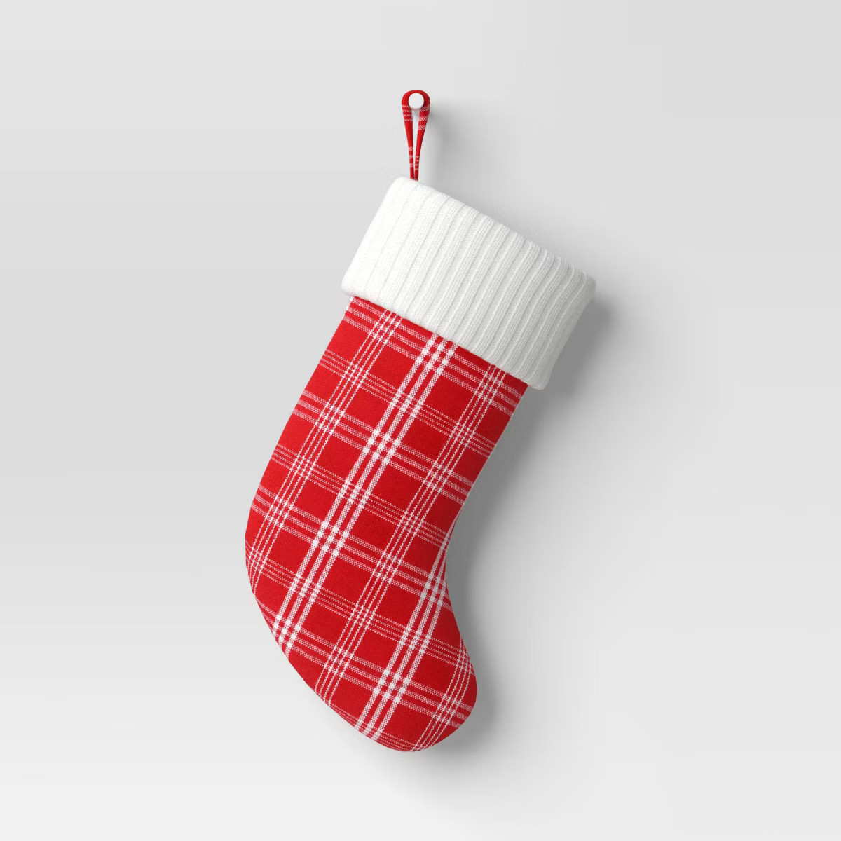 20" Christmas Plaid Stocking with Cuff Red Base - Wondershop™ | Target