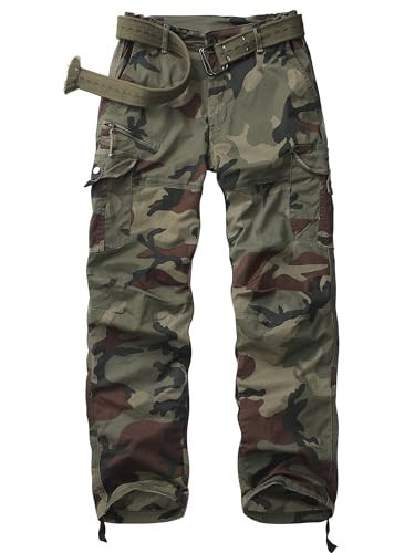mosingle Women's Cotton Casual Military Cargo Hiking Combat Work Pants with Pocket#2087-Light Camo-2 | Amazon (US)