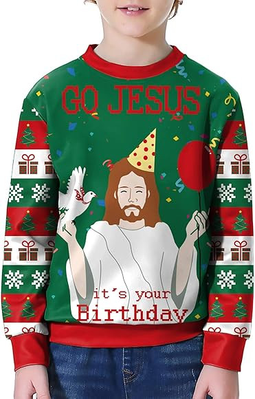 BesserBay Kid's Christmas Ugly Sweatshirt Xmas Long Sleeve Funny Shirt 4-14 Years | Amazon (US)