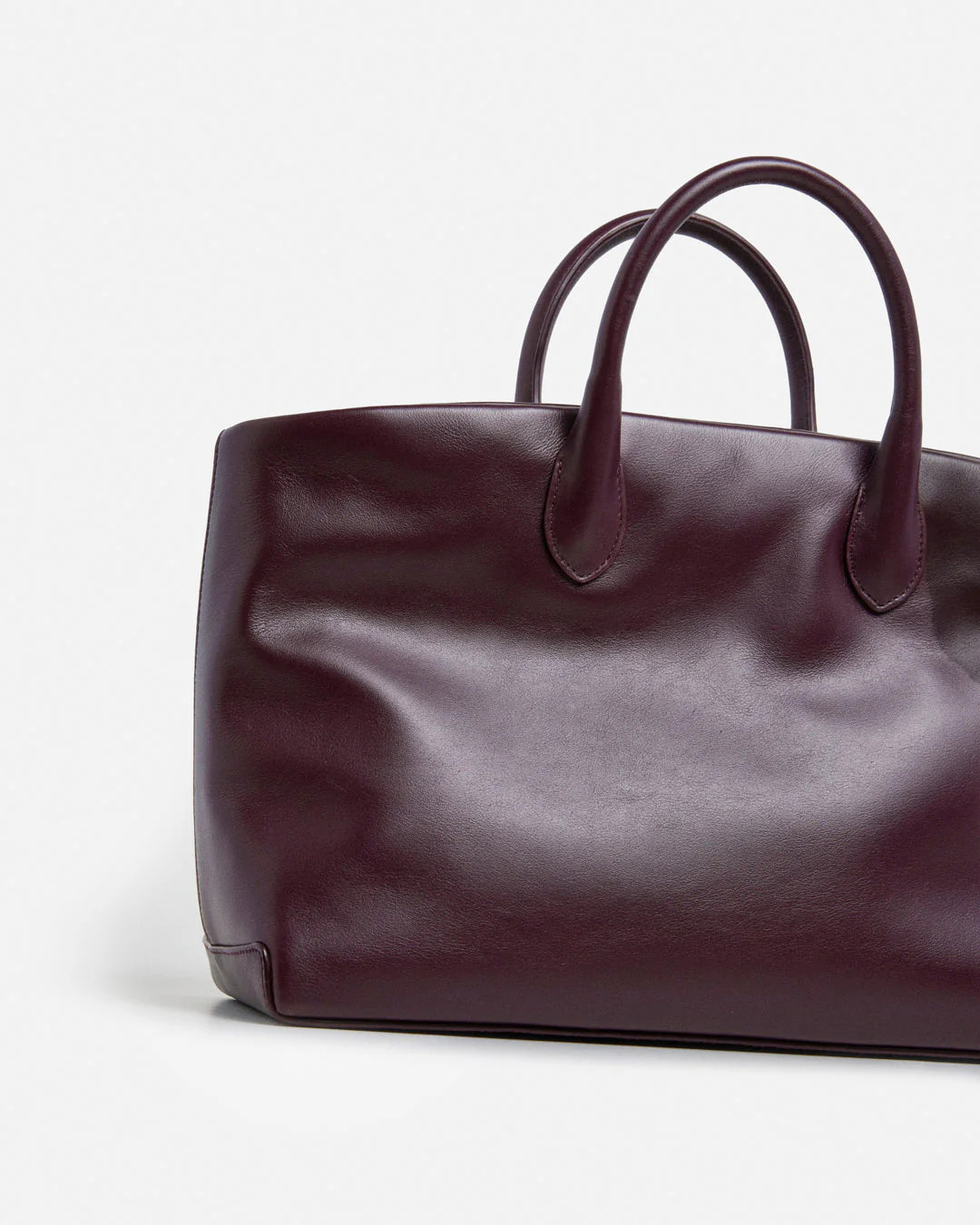 Lola Tote Leather Patent Burgundy Bag | Flattered
