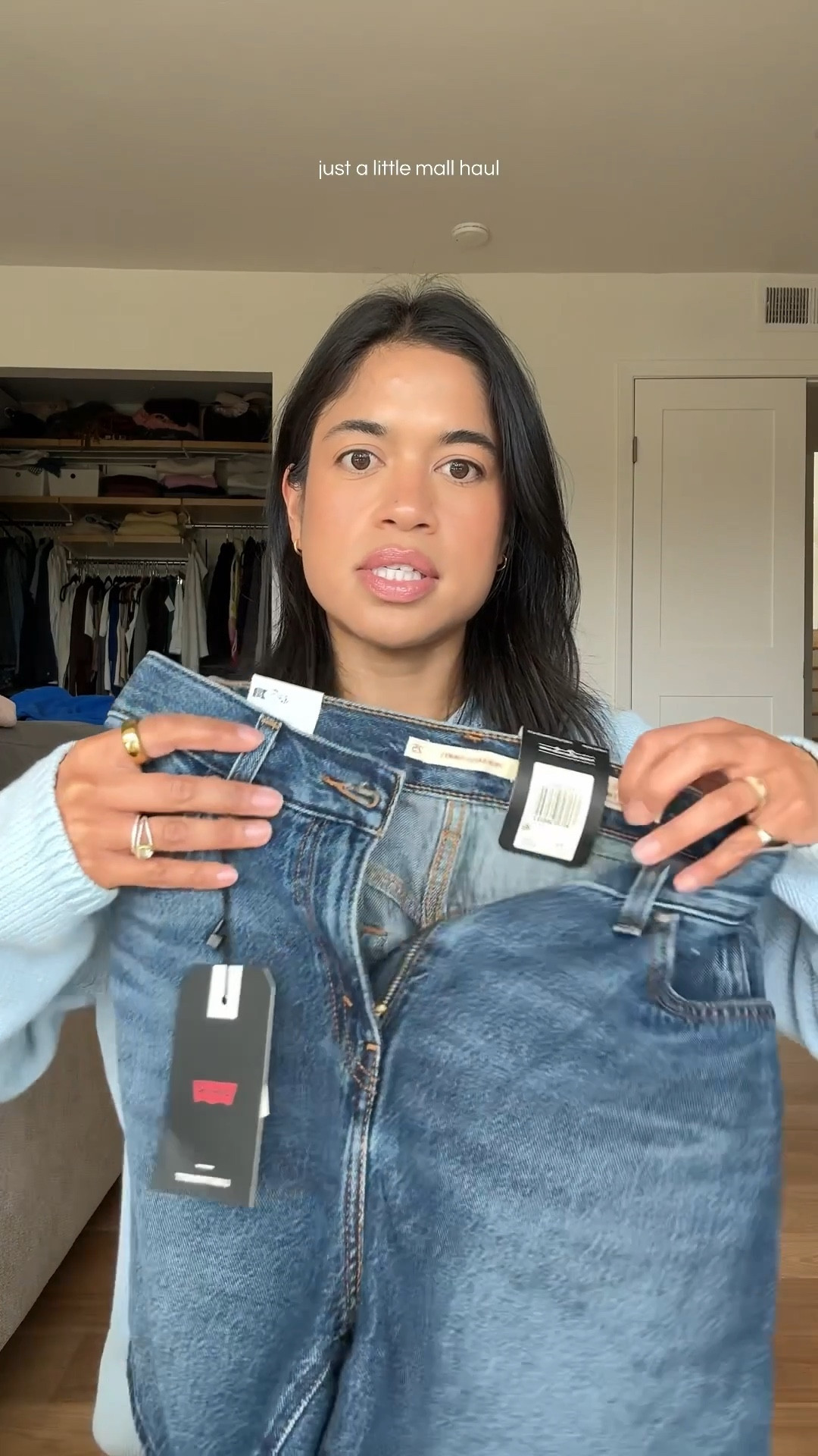 Mall haul - Levi’s denim high rise baggy shorts and matching stripe set! 

#LTKPetite #LTKSeasonal #LTKSaleAlert