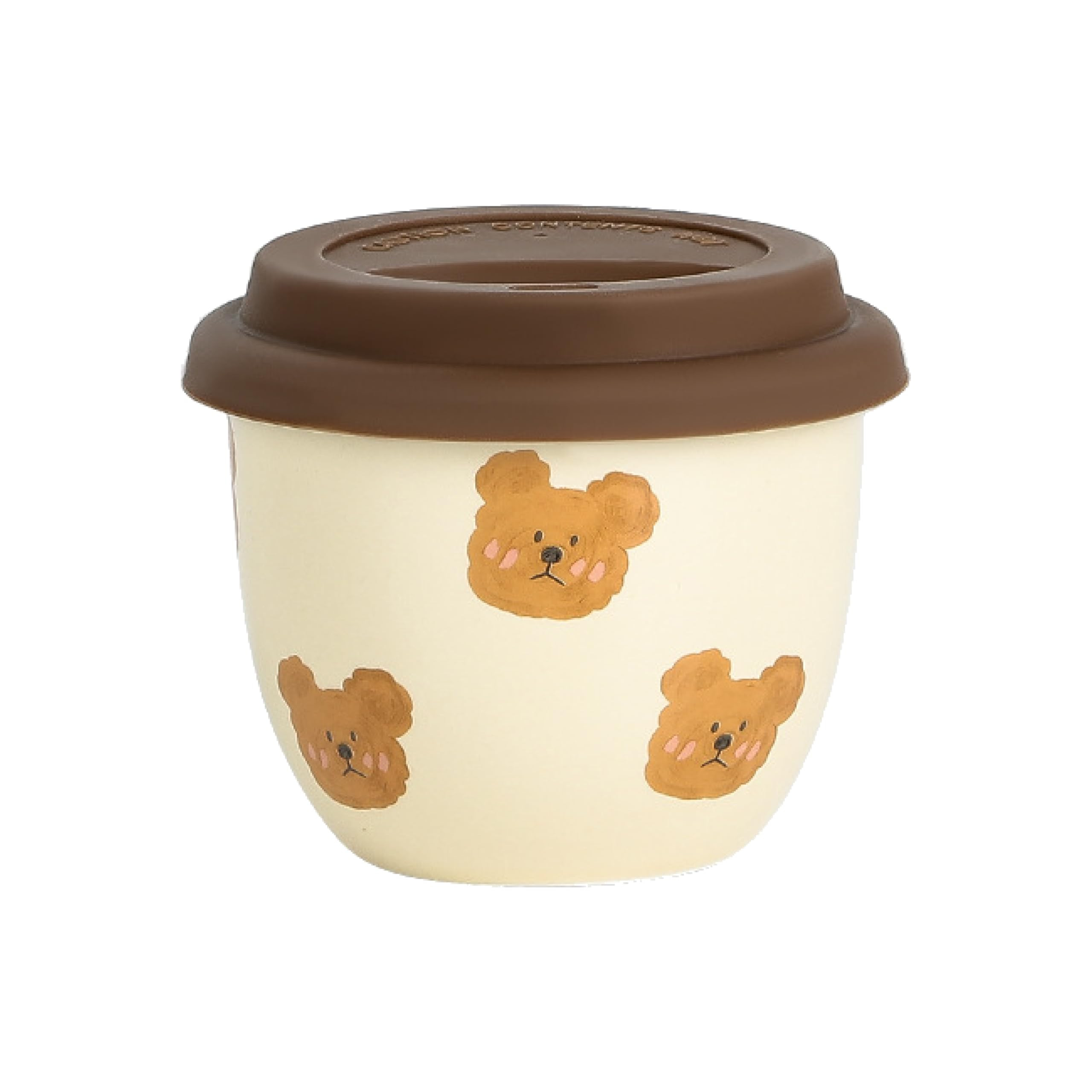 Cute Bear Mug with Lid, Cute Coffee and Tea Mug，Gift for Friend Women Men，Beige, 8oz | Amazon (US)