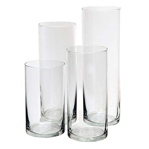Glass Cylinder Vases Set of 4 Decorative Centerpieces for Home or Wedding by Royal Imports | Amazon (US)