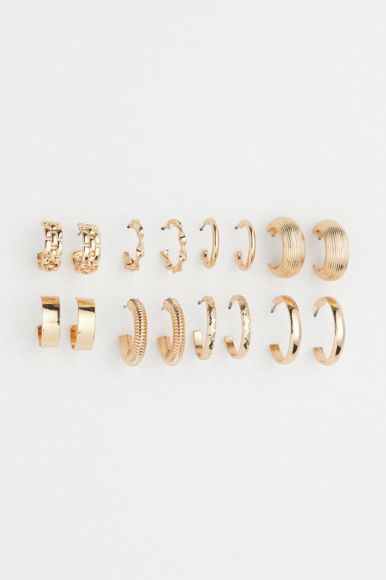 8 Pairs Hoop Earrings | H&M (US + CA)