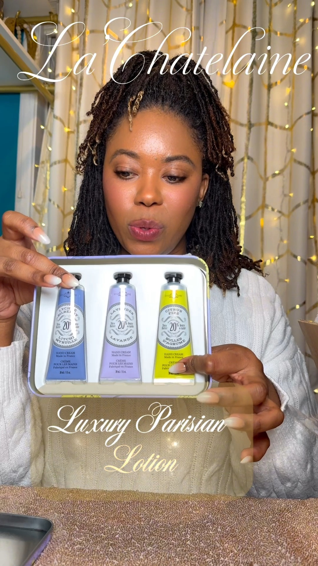 Indulge in French beauty with La Chatelaine hand creams—packed with shea butter, argan oil, and vitamin E for instant hydration, softness, and the prettiest scents. These make perfect gifts or daily self-care essentials! Linked all my favorites for you.
#lachatelaine  
#handcream  
#frenchbeauty  

#LTKCyberWeek #LTKGiftGuide #LTKBeauty