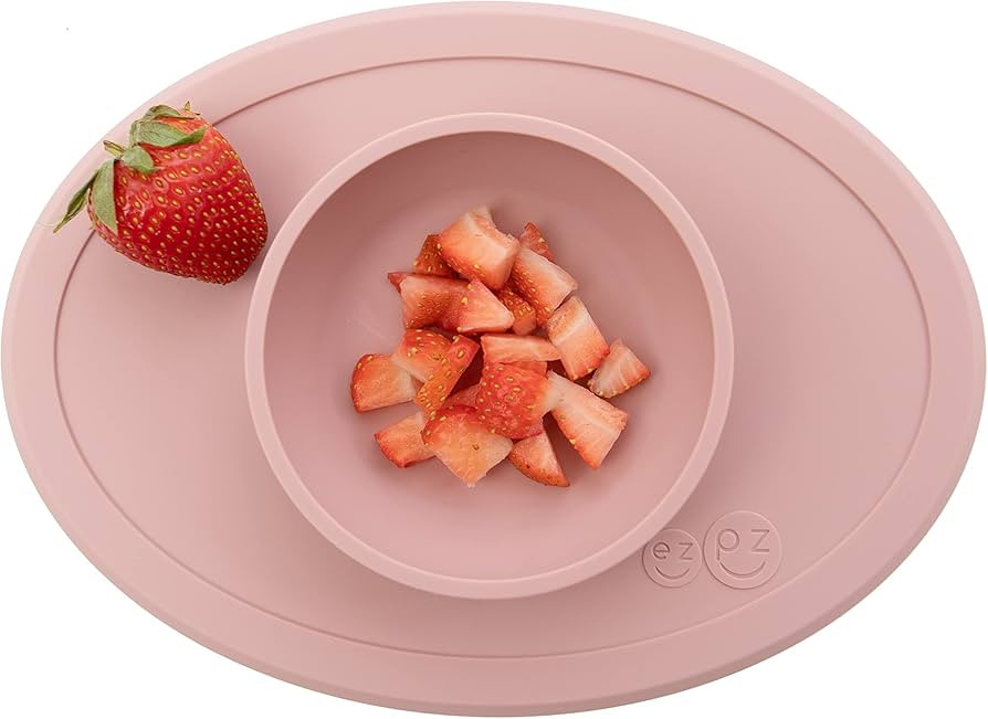 ezpz Tiny Bowl (Blush) - Silicone Baby Bowl with Suction for 6 Months + - Built-in Placemat - Fir... | Amazon (US)