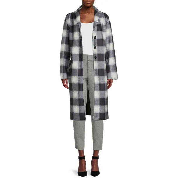 Time and Tru Women's and Plus Size Shawl Collar Coat - Walmart.com | Walmart (US)
