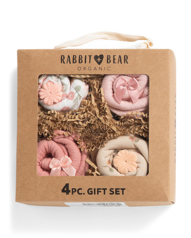 Newborn Girls 4pc Floral Print Bodysuit Set | TJ Maxx