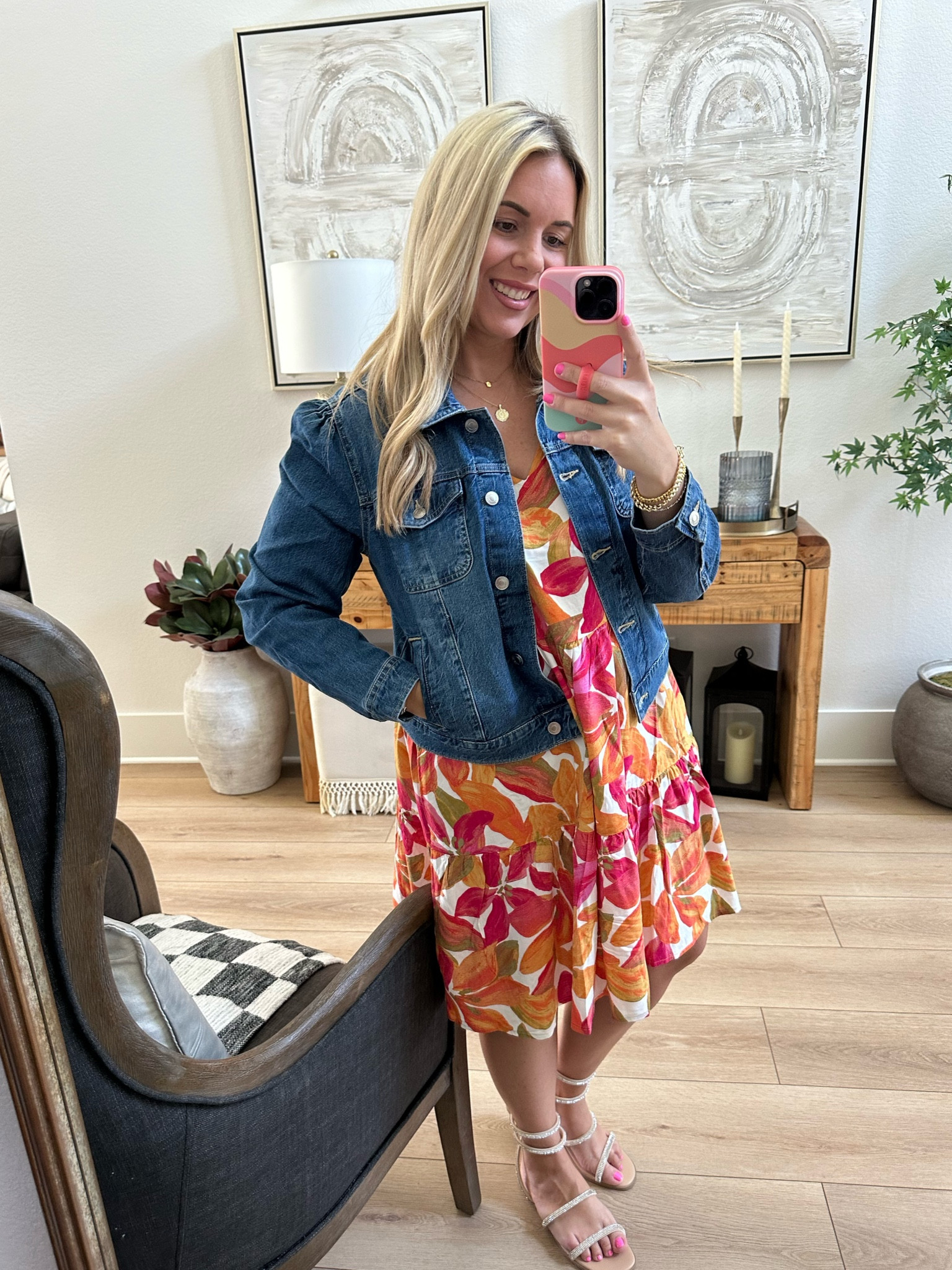 Size large in both dress and denim jacket but if you aren’t pregnant I’d def size down in the flowy dress. #walmartpartner #walmartfashion @walmartfashion 

Walmart fashion, Walmart finds, Walmart maternity fashion ideas 

#LTKBump #LTKMidsize #LTKOver40