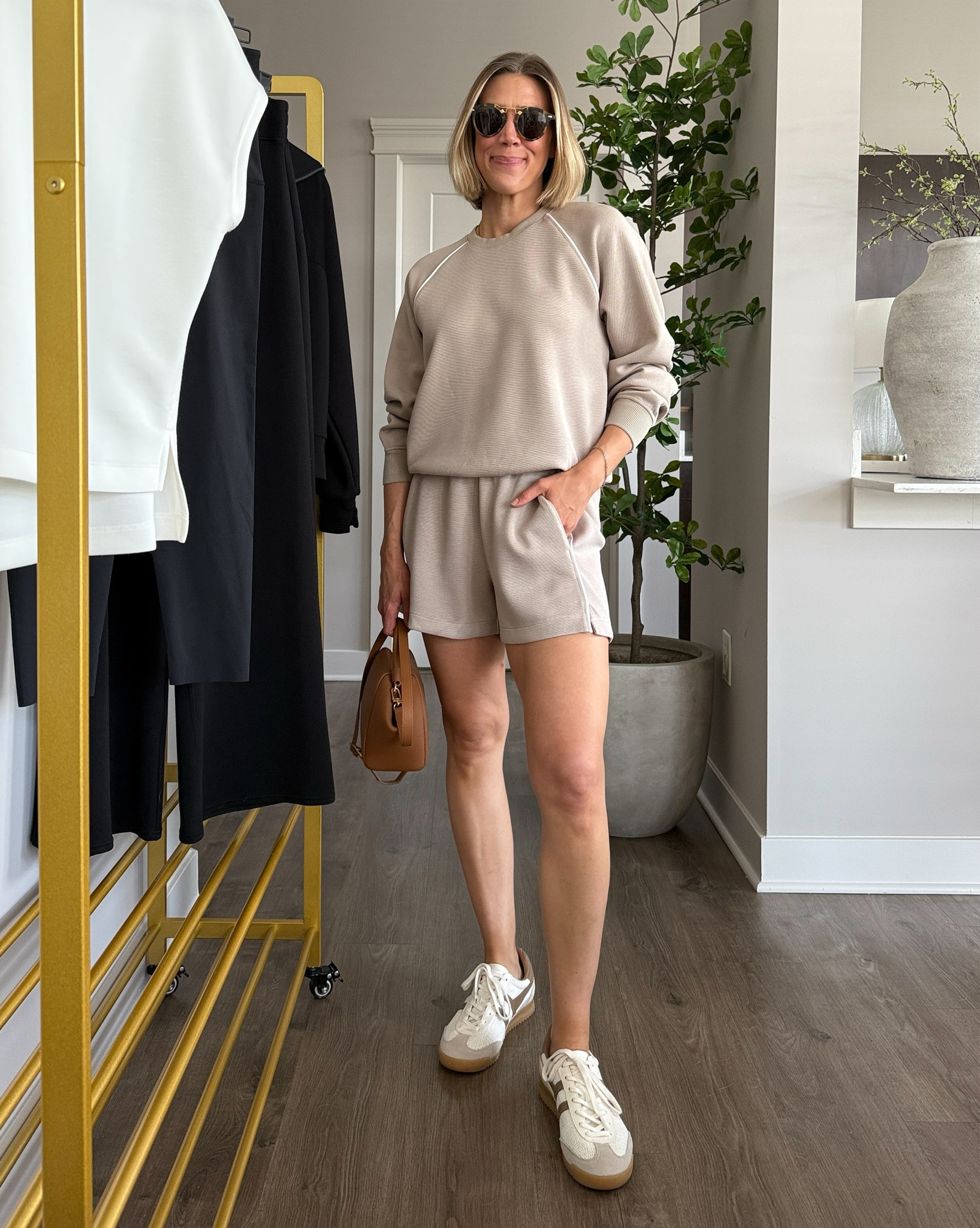 Wearing small shorts, small tee, medium crewneck sweatshirt 
(Code: LAWXSPANX first time purpose only)

@spanx #spanxpartner

#LTKStyleTip #LTKOver40 #LTKFindsUnder100