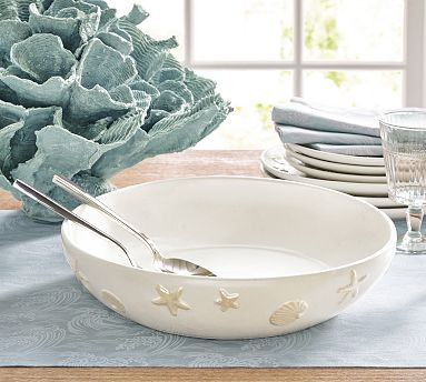 Coastal Embossed Stoneware Serving Bowl | Pottery Barn (US)