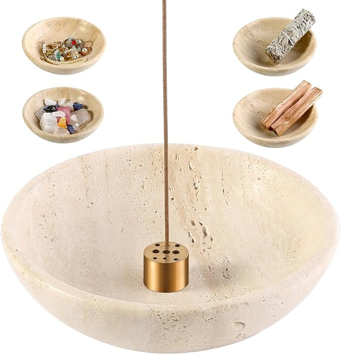 Amazon.com: Koville Italian Travertine Incense Holder, 6" Incense Holders for Sticks, Sturdy Ince... | Amazon (US)