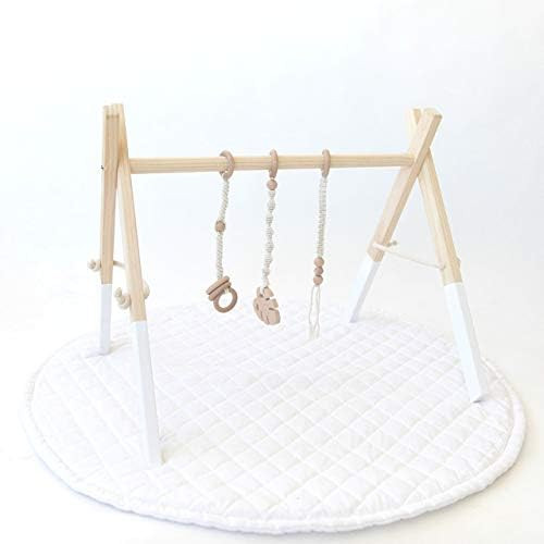 Baby Wooden Play Gym - Hanging Wooden Play Gym Toys - Macrame Tied Cotton Cord & Wooden Beads - S... | Amazon (US)