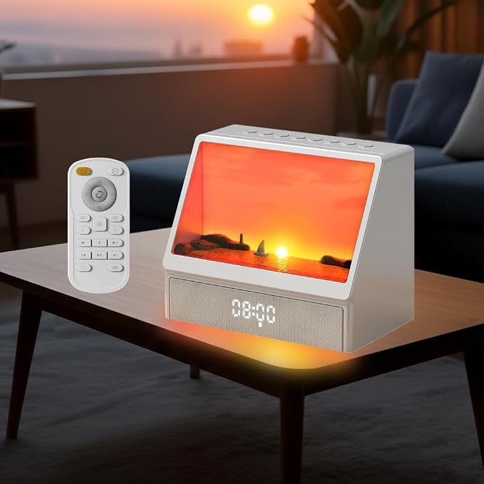 Sunrise Alarm Clock for Bedrooms, White Noise Machine Creative Simulated Sunrise Animation with 7... | Amazon (US)