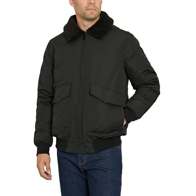 Sean John Men's Faux Sherpa Collar Bomber Jacket, Sizes S-2XL | Walmart (US)