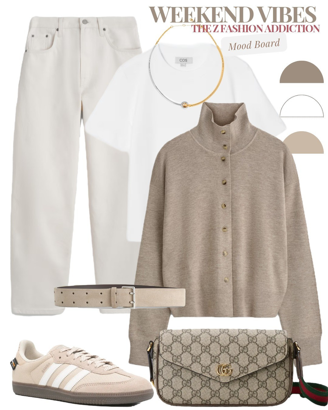 Ready...Set...Weekend!.................Weekend style outfit inspo styling guide inspiration flat shoes sneakers adidas gucci bag beige monochromatic jewelry elegant sophisticated effortlessly chic how to what to wear

#LTKstyletip #LTKFashionMonth #LTKjeans