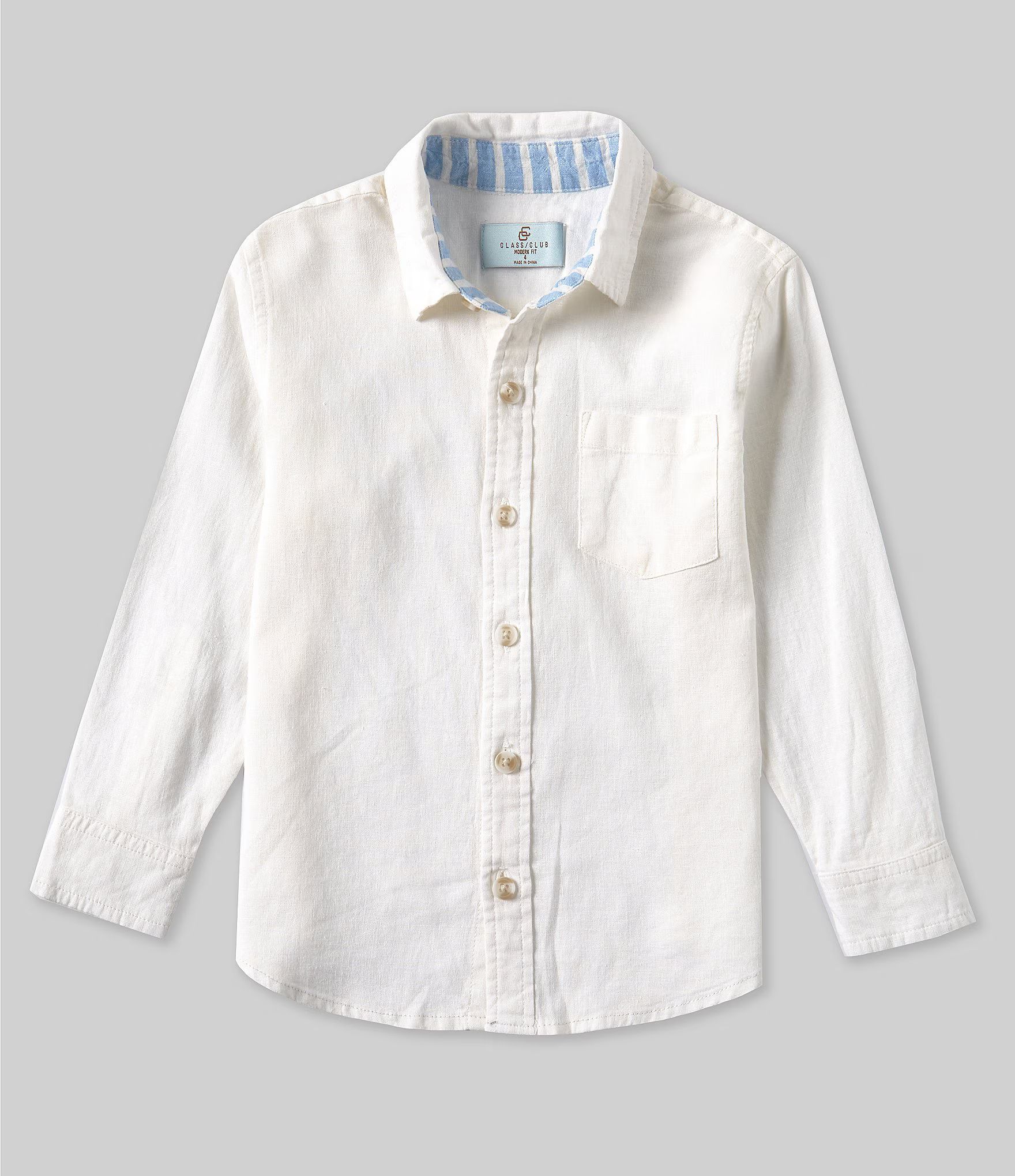 Little Boys 2T-7 Long Sleeve Linen Sport Shirt | Dillard's